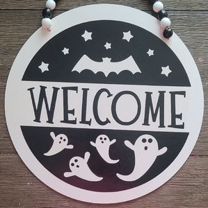 Halloween Welcome door sign